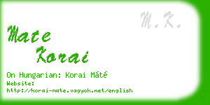 mate korai business card