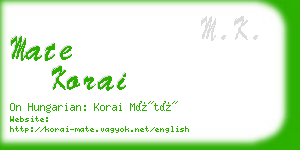 mate korai business card